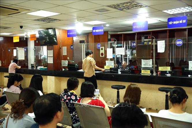 Nơi làm thủ tục thành lập doanh nghiệp của Phòng Đăng ký kinh doanh (Sở Kế hoạch và Đầu tư Hà Nội). Ảnh tư liệu: Danh Lam/TTXVN