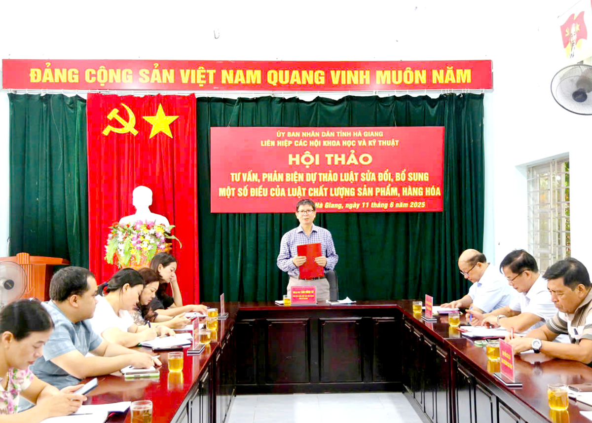 Chủ tịch Liên hiệp các Hội Khoa học và Kỹ thuật tỉnh Cao Hồng Kỳ chủ trì hội thảo.
