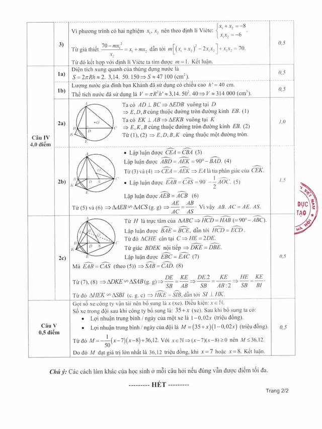 Hà Nội công bố đáp án các môn thi vào lớp 10- Ảnh 3.