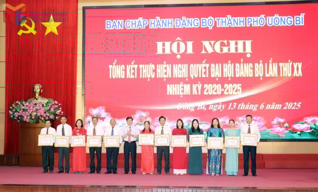 สหาย หวู่ เกวียต เตียน รองเลขาธิการคณะกรรมการพรรคประจำจังหวัด มอบประกาศนียบัตรเกียรติคุณจากคณะกรรมการบริหารพรรคประจำจังหวัด ให้แก่กลุ่มและบุคคลที่มีคุณสมบัติเหมาะสม