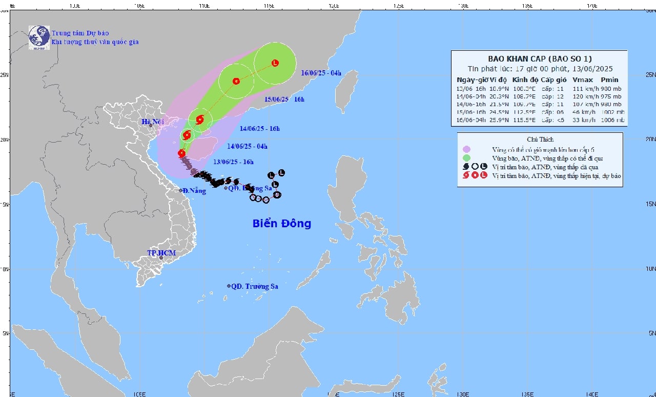 Typhoon Wutip is about 215km south-southeast of Bach Long Vi island.