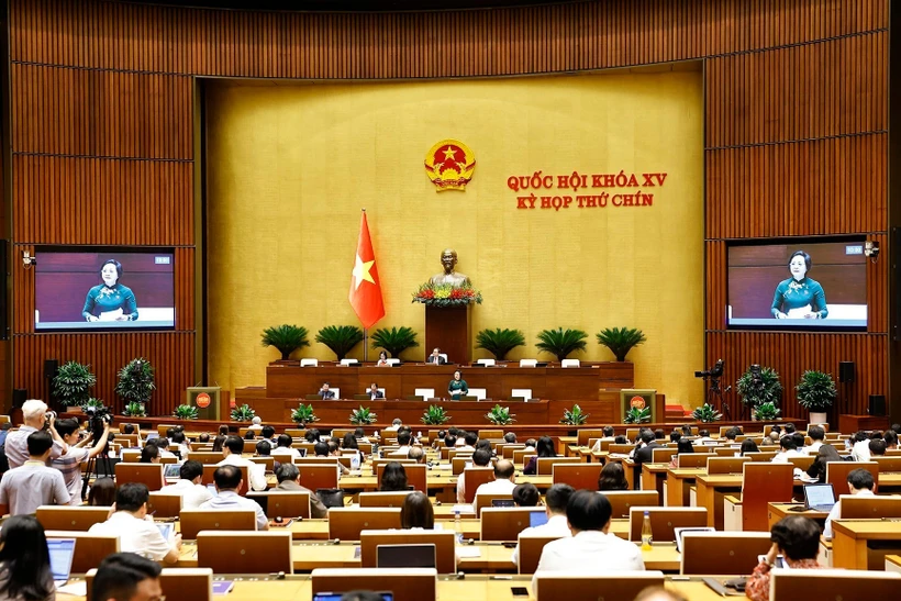 The National Assembly discussed the arrangement of provincial-level administrative units in 2025. (Photo: VNA)