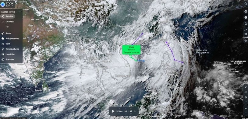 The movement of storm No. 1 via satellite. (Photo: VNA)