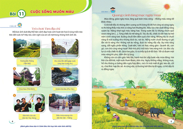 Sách giáo khoa Cánh Diều môn Tiếng Việt đưa các nội dung gần gũi như làng quê, văn hóa dân tộc giúp học sinh hình thành tình yêu đất nước và bồi đắp vốn sống.
