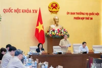 Le vice-président de l'Assemblée nationale, Nguyen Duc Hai, a présidé la réunion. (Photo : DUY LINH)
