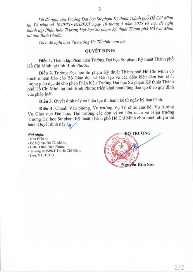 Thành lập phân hiệu Trường ĐH Sư phạm Kỹ thuật TP . HCM tại Bình Phước nâng cao chất lượng giáo dục - Ảnh 2.