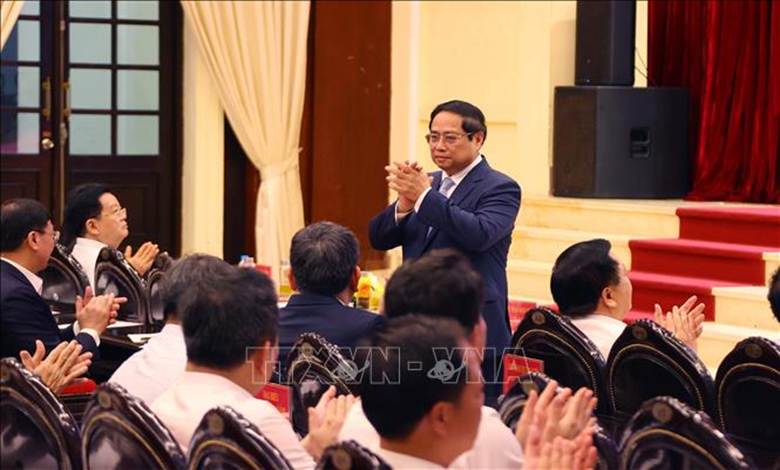 Prime Minister Pham Minh Chinh attends the conference. Photo: Van Diep/VNA
