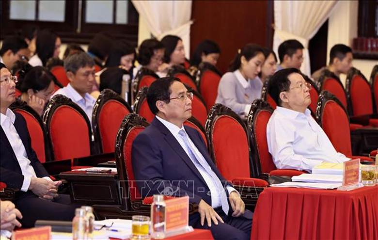 Prime Minister Pham Minh Chinh attends the conference. Photo: Van Diep/VNA  
