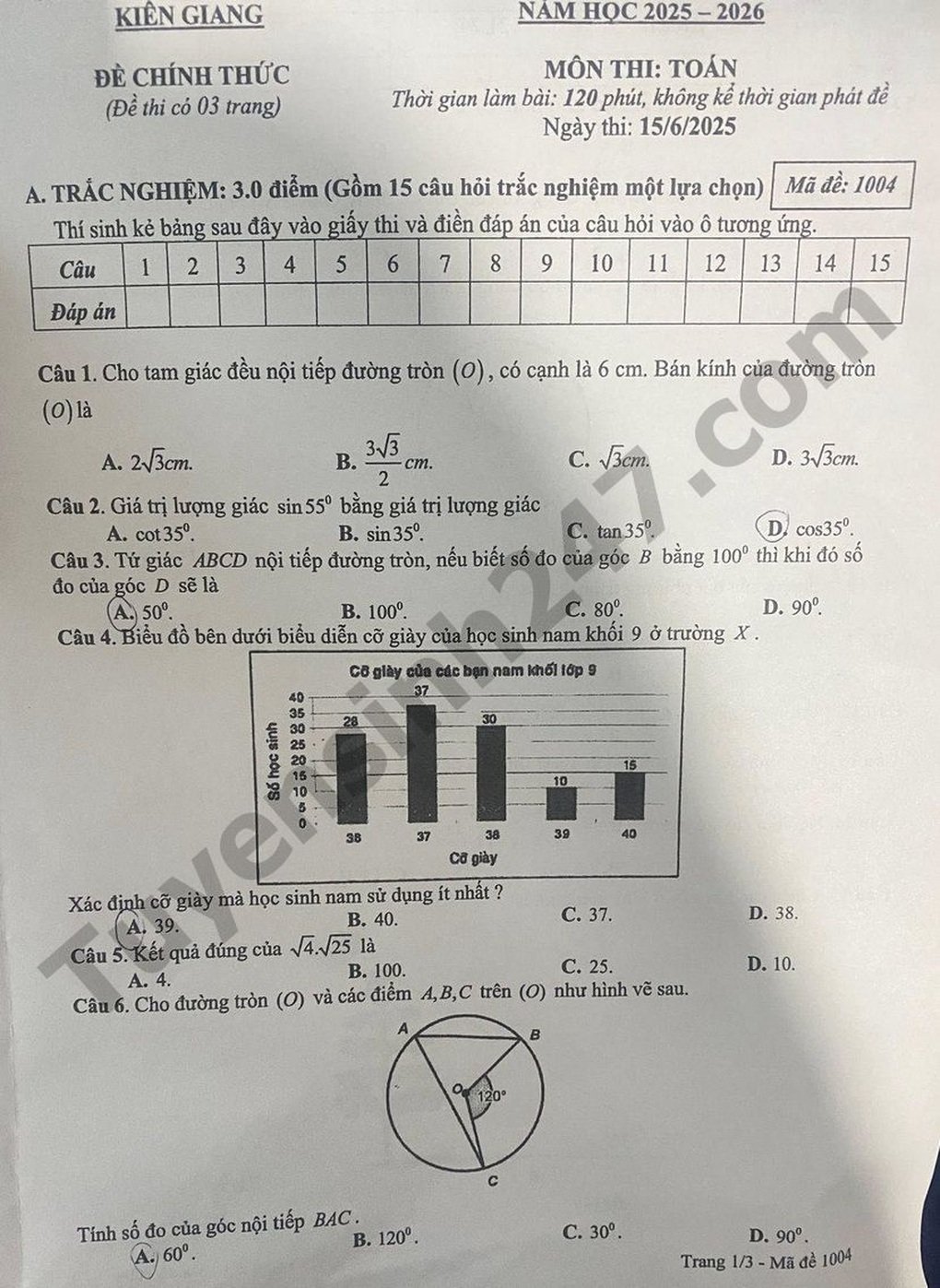 Đề thi và đáp án môn văn, toán thi vào lớp 10 tỉnh Kiên Giang 2025 - 5