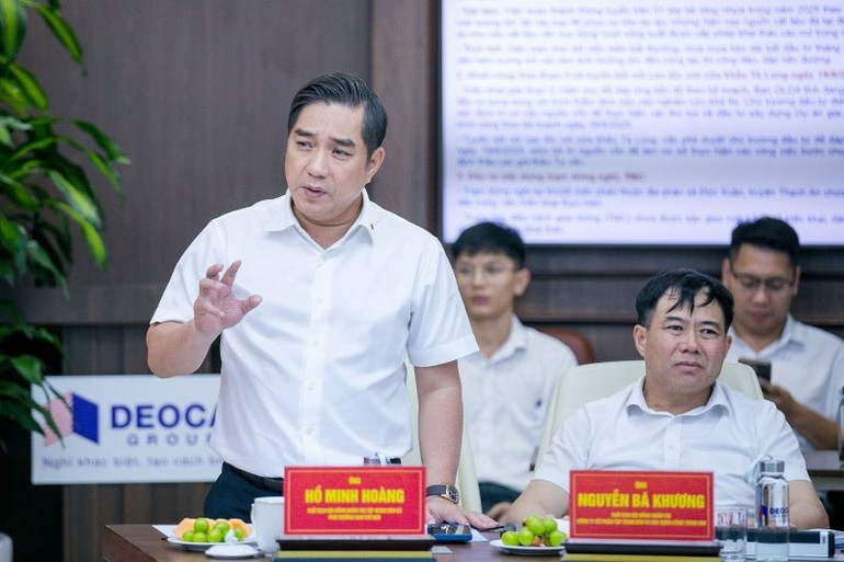 Ông Hồ Minh Hoàng, Chủ tịch Hội đồng quản trị Tập đoàn Đèo Cả phát biểu.