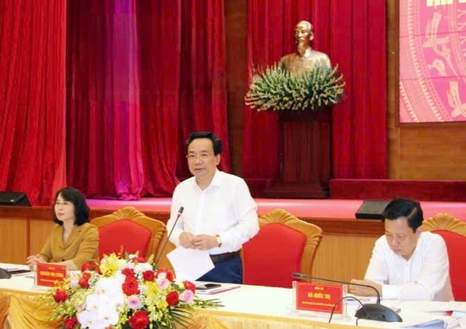Ông Nghiêm Phúc Cường - Phó Chủ nhiệm Ủy ban Kiểm tra Trung ương, phát biểu tại hội nghị.