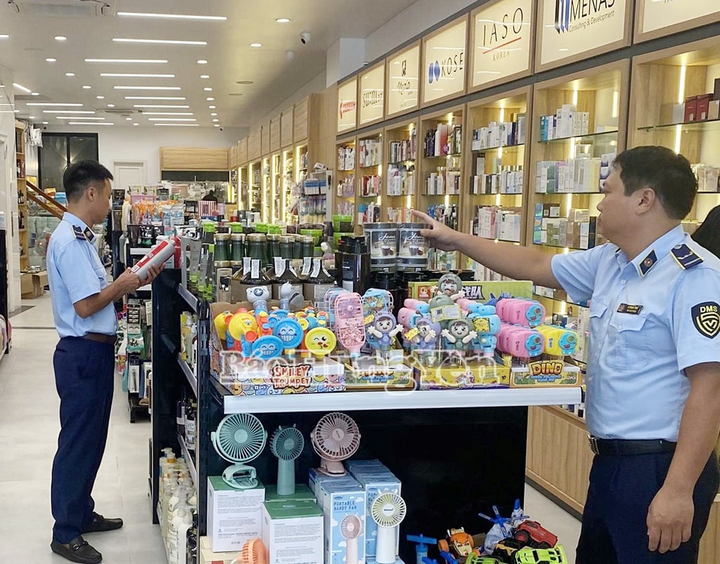 Lực lượng chức năng kiểm tra hoạt động kinh doanh hàng hóa tại thành phố Hưng Yên