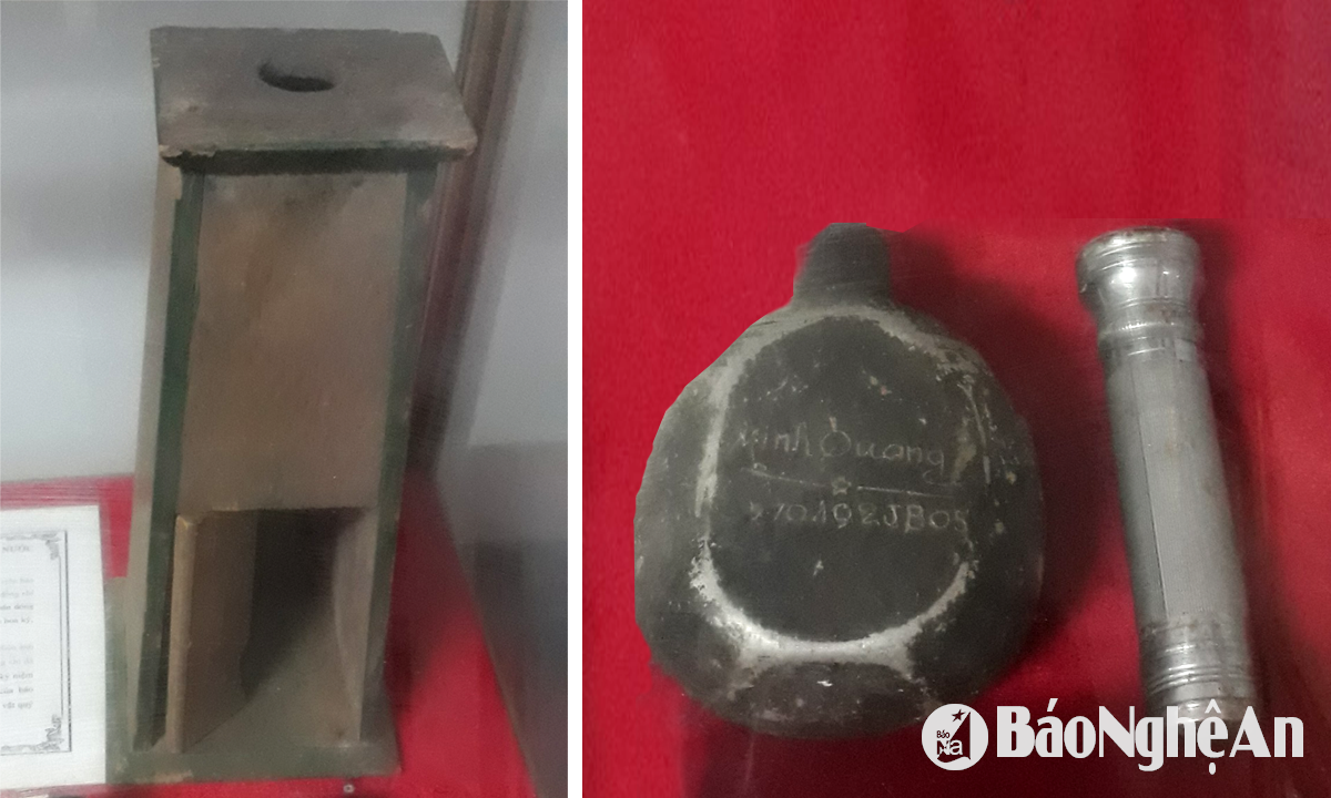 Một số vật dụng của phóng viên Báo Nghệ An trong những năm chống Mỹ. Ảnh tư liệu