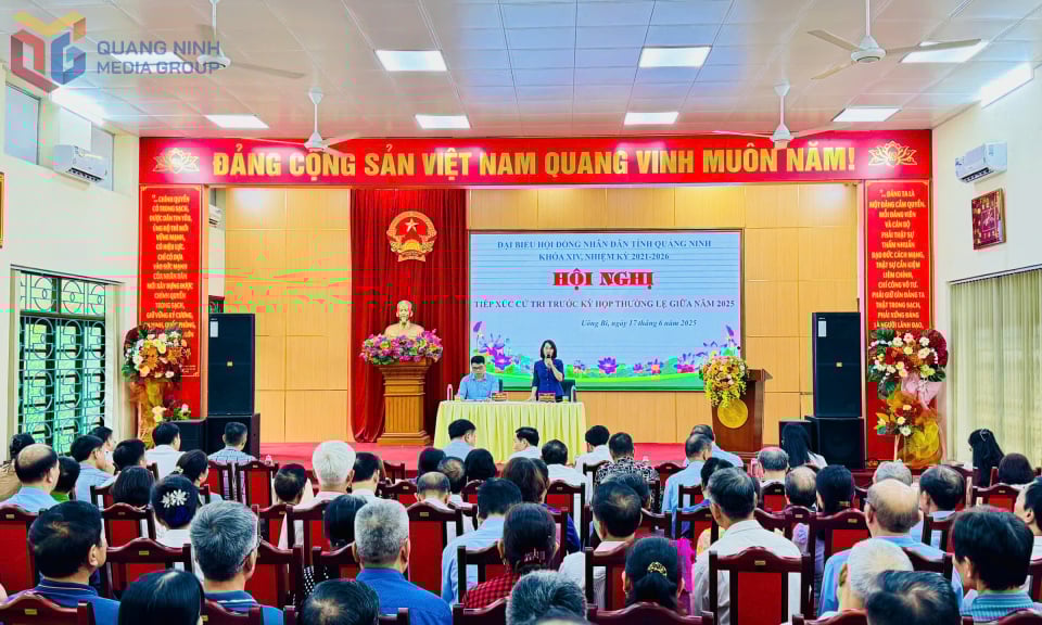 Quang cảnh hội nghị tiếp xúc cử tri.