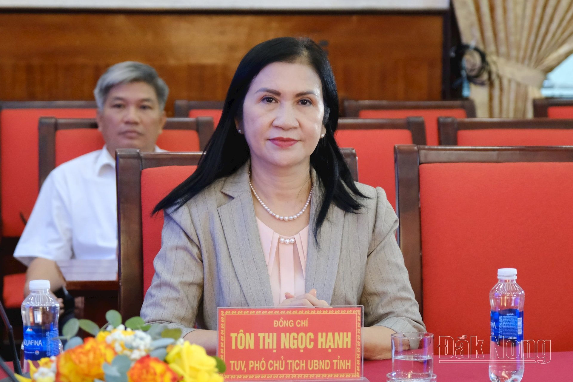 Đồng chí Tôn Thị Ngọc hạnh, TUV, Phó Chủ tịch UBND tỉnh tham dự tọa đàm