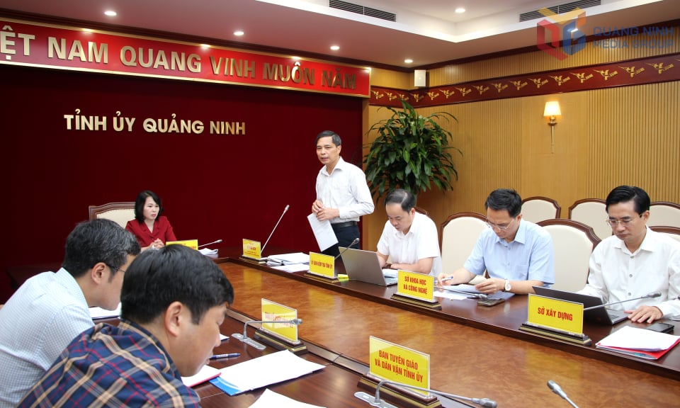 Đồng chí Vũ Văn Diện, Phó Chủ tịch Thường trực UBND tỉnh, phát biểu tại buổi làm việc.