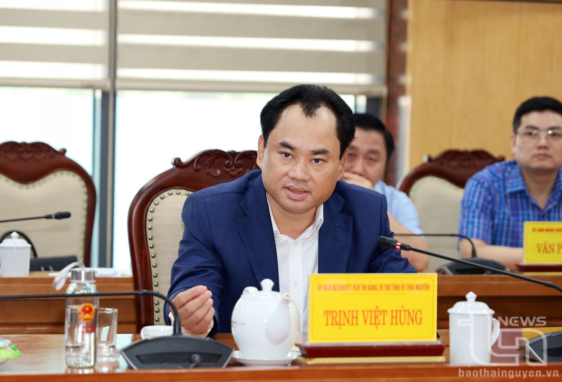 Đồng chí Bí thư Tỉnh ủy Trịnh Việt Hùng phát biểu tại Lễ ký kết.