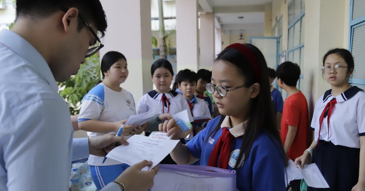 Announcement of exam questions and answers for grade 6 assessment at Tran Dai Nghia Secondary and High School