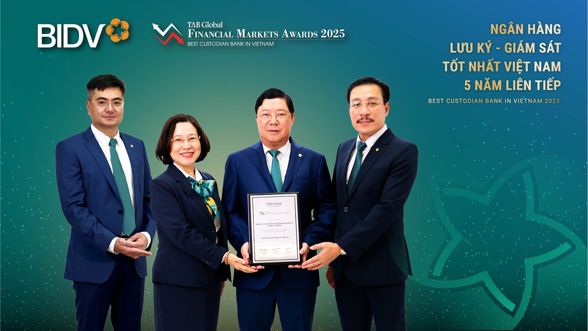 BIDV was honored as the Best Custodian Bank in Vietnam for the 5th consecutive time.