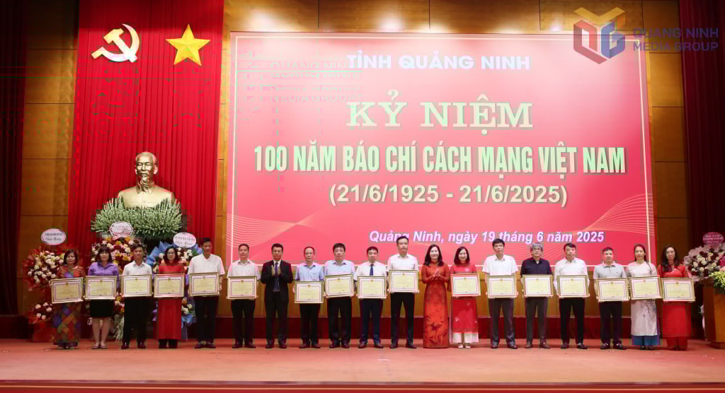 Các đồng chí lãnh đạo tỉnh trao Bằng khen của UBND tỉnh cho các cá nhân. 