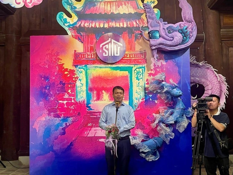 Ông Lê Xuân Kiêu, Giám đốc Trung tâm Hoạt động Văn hóa Khoa học Văn Miếu-Quốc Tử Giám chia sẻ tại sự kiện.