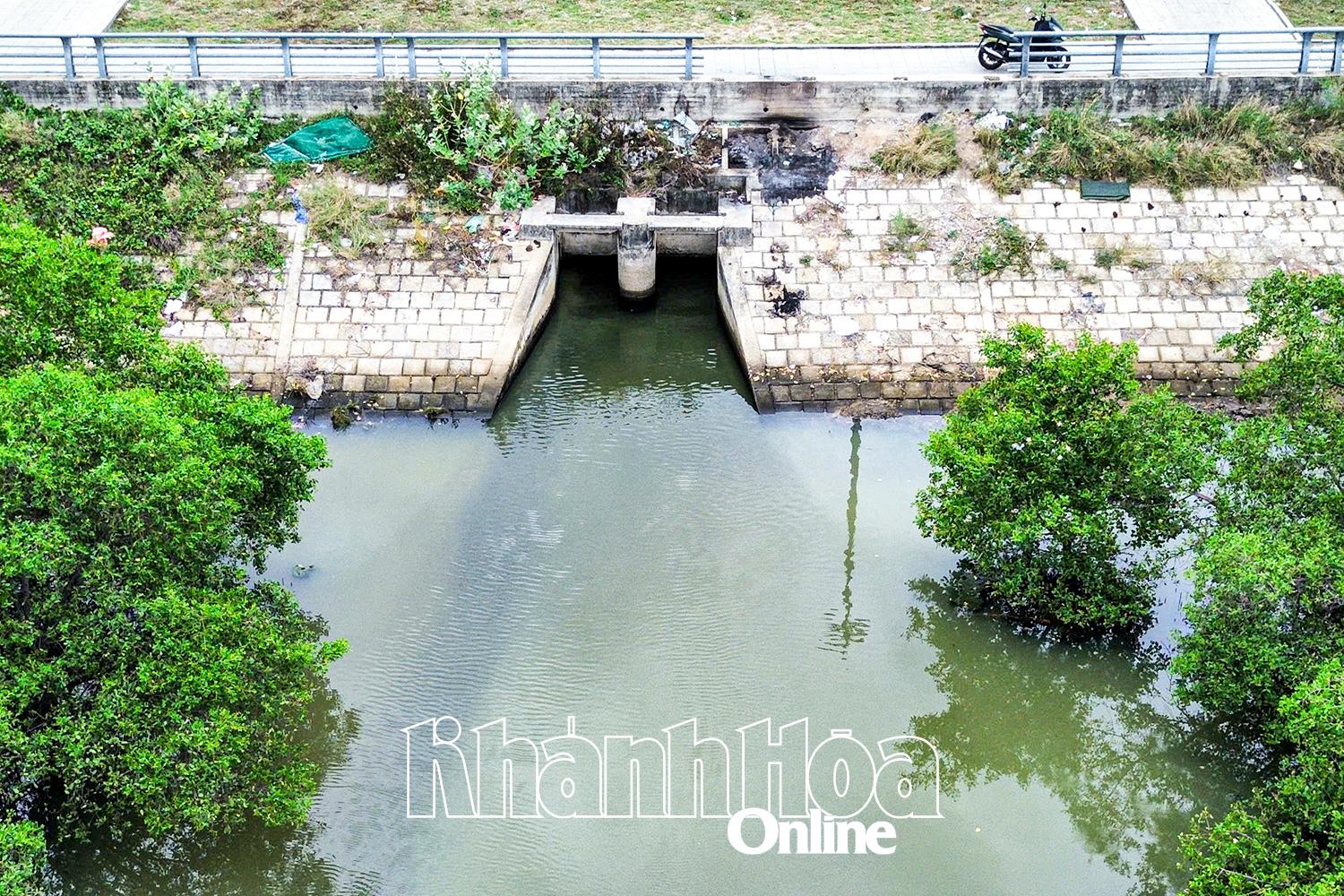 7号線からクアン・チュオン川への排水口は主に雨水を排水するためのものですが、近隣の住宅地での局地的な洪水を防ぐため、排水口は共通の排水システム（雨水、汚水）に接続されており、排水口での汚染を引き起こしています。