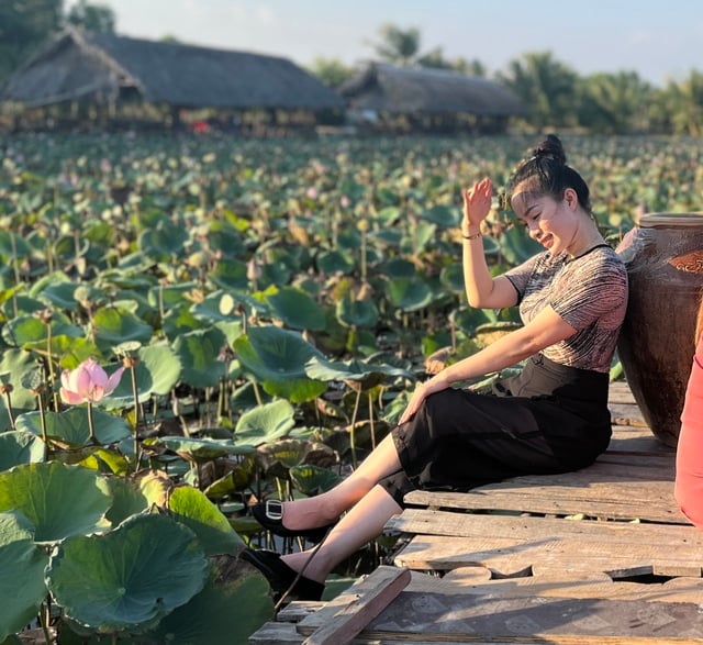 Có một đầm sen rộng hàng ngàn mét vuông nở rộ, chờ mọi người đến check-in- Ảnh 5.