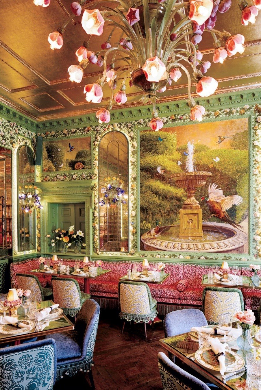 Một căn phòng của Annabel’s - câu lạc bộ đêm huyền thoại ở London. Ảnh: Vogue