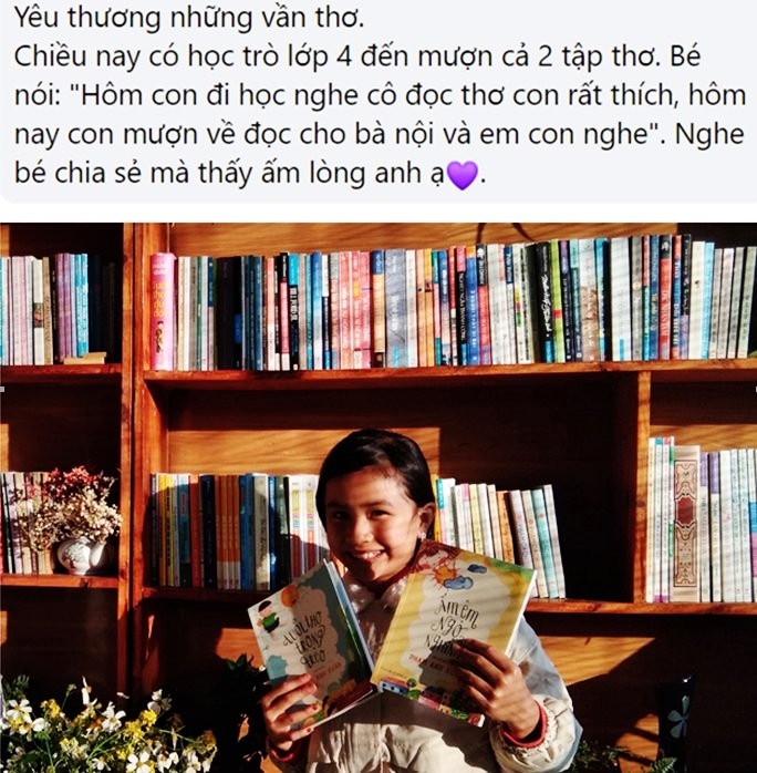 Những tác phẩm thơ của Phạm Anh Xuân được các độc giả nhí đón nhận nhiệt tình. Ảnh: NVCC