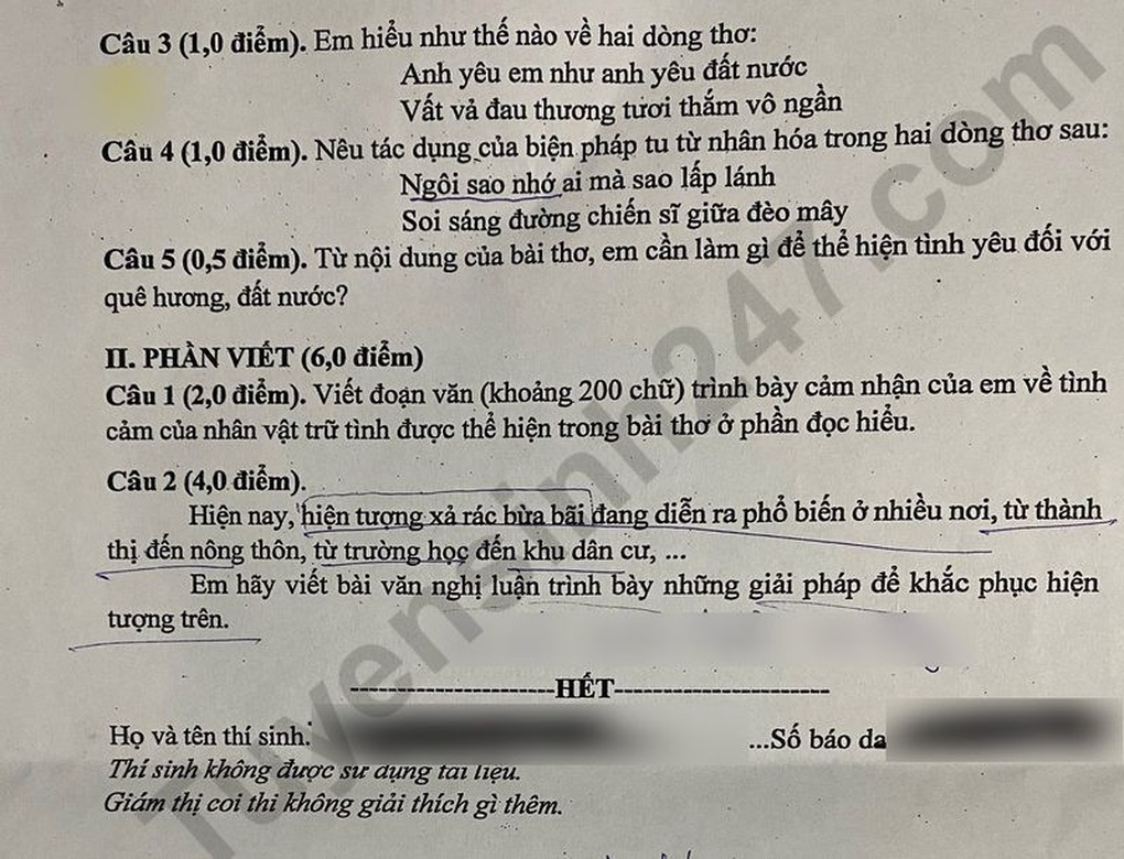 Đề và đáp án môn ngữ văn thi lớp 10 năm 2025 tỉnh Bình Phước - 2