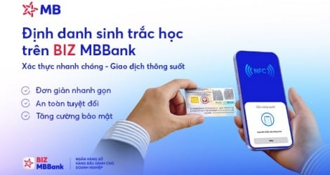 MB tặng 100.000 VNĐ cho doanh nghiệp hoàn tất định danh sinh trắc học trên BIZ MBBank