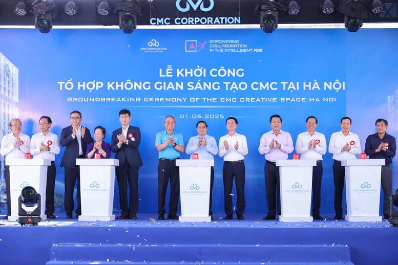 Prime Minister Pham Minh Chinh attends the groundbreaking ceremony of CMC Creative Space Complex - Photo 4.