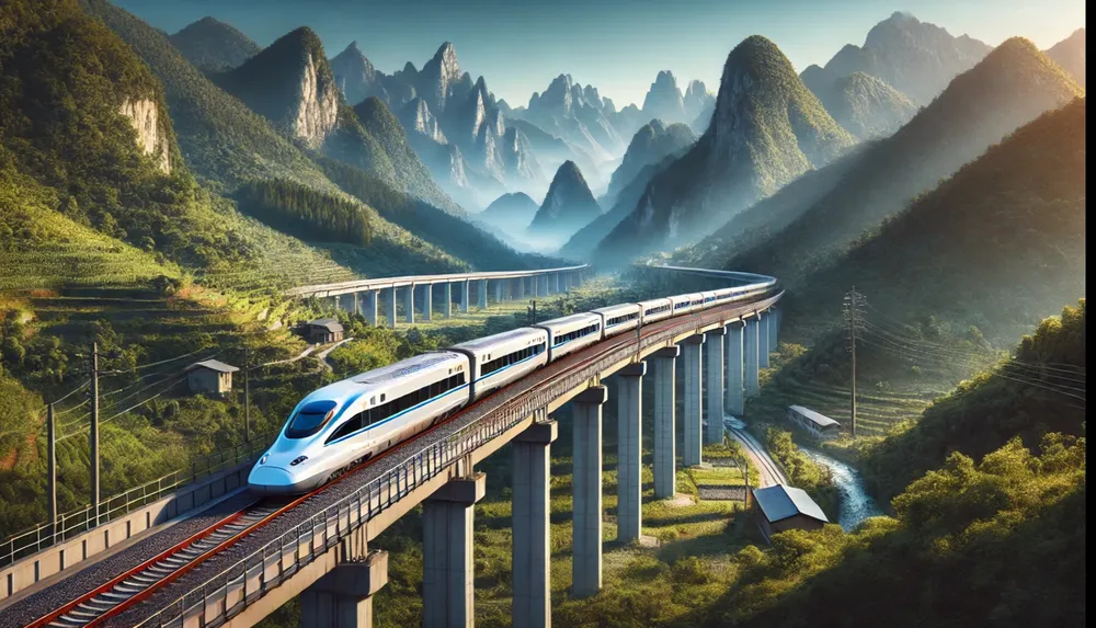 Dự án đường sắt tốc độ cao Bắc - Nam. Ảnh AI tạo