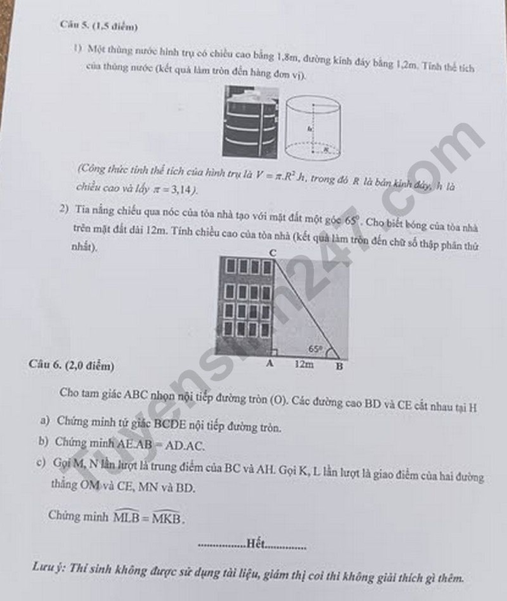 Đề và đáp án môn toán thi vào lớp 10 năm 2025 tỉnh Bình Phước - 2