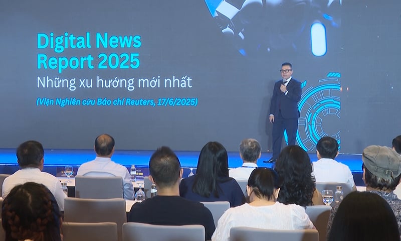 Tổng Biên tập Báo Nhân dân, Chủ tịch Hội Nhà báo Việt Nam Lê Quốc Minh tại lễ khai mạc Diễn đàn báo chí toàn quốc 2025.