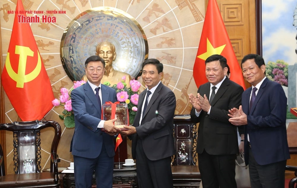 El secretario provincial del Partido, Nguyen Doan Anh, recibió al alcalde de la ciudad de Seongnam (Corea del Sur).