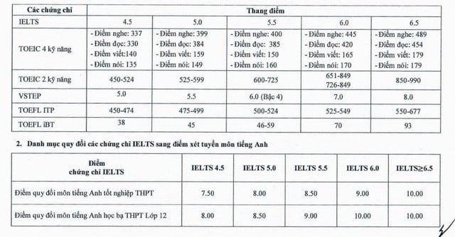 Có thể dùng chứng chỉ ngoại ngữ để xét tuyển thay điểm tiếng Anh không? - Ảnh 3.