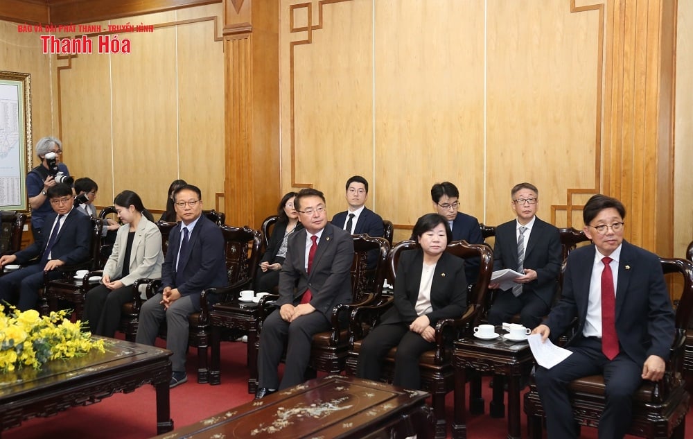 El secretario provincial del Partido, Nguyen Doan Anh, recibió al alcalde de la ciudad de Seongnam (Corea del Sur).