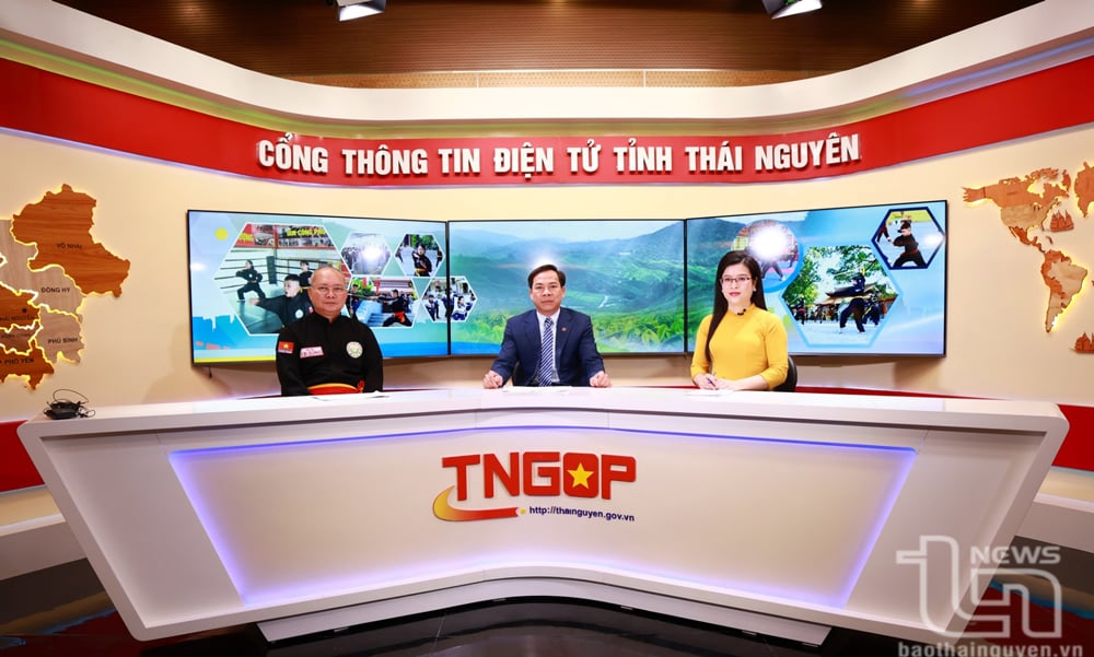MC và các khách mời trong Chương trình tọa đàm trực tuyến: Lan tỏa tinh thần thượng võ xứ Trà, vì một Việt Nam khỏe mạnh.