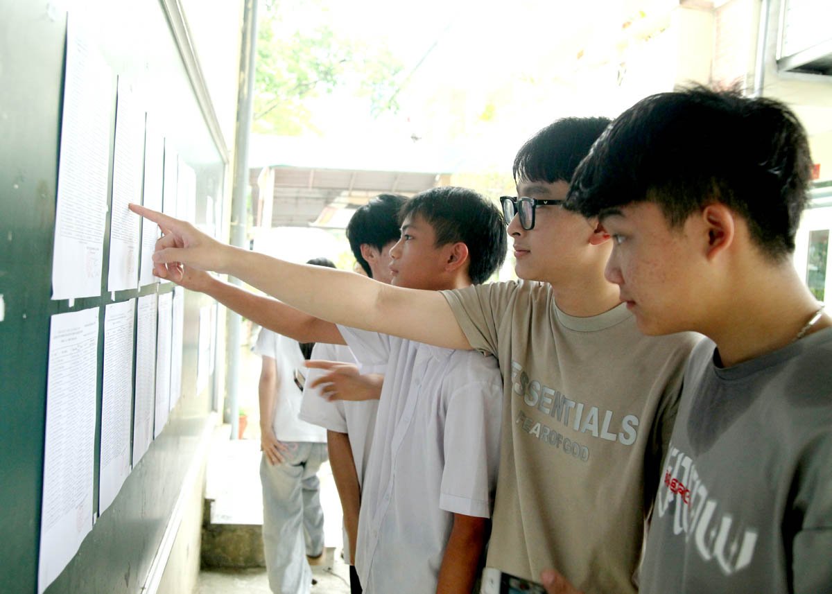 Exam scores are posted on the school bulletin board.