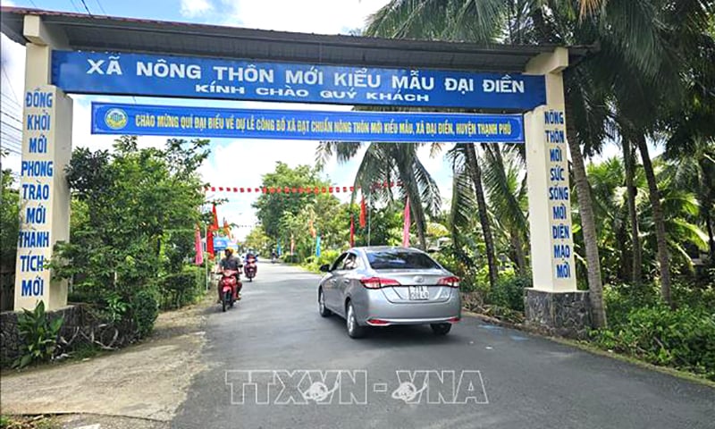 Xã nông thôn mới kiểu mẫu Đại Điền (Thạnh Phú, Bến Tre). Ảnh minh họa: Chương Đài/TTXVN