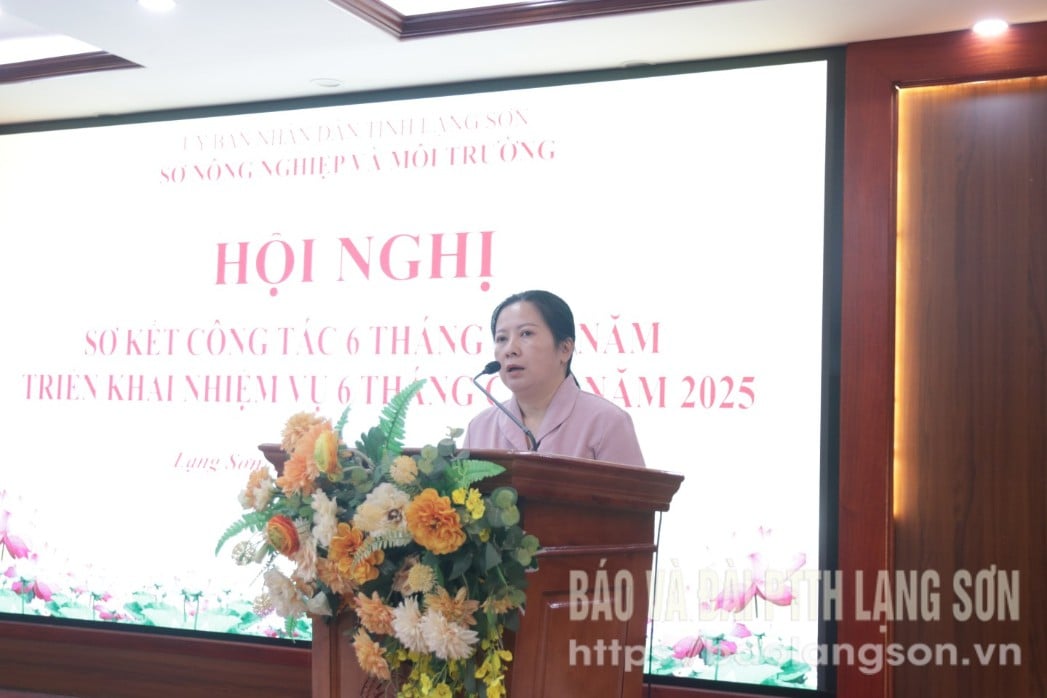 Lãnh đạo Công ty TNHH một thành viên Khai thác công trình thủy lợi phát biểu tại hội nghị