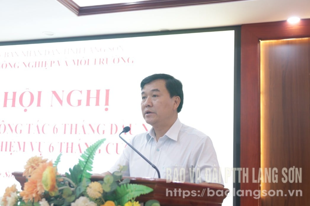 Giám đốc Sở Nông nghiệp và Môi trường phát biểu tại hội nghị