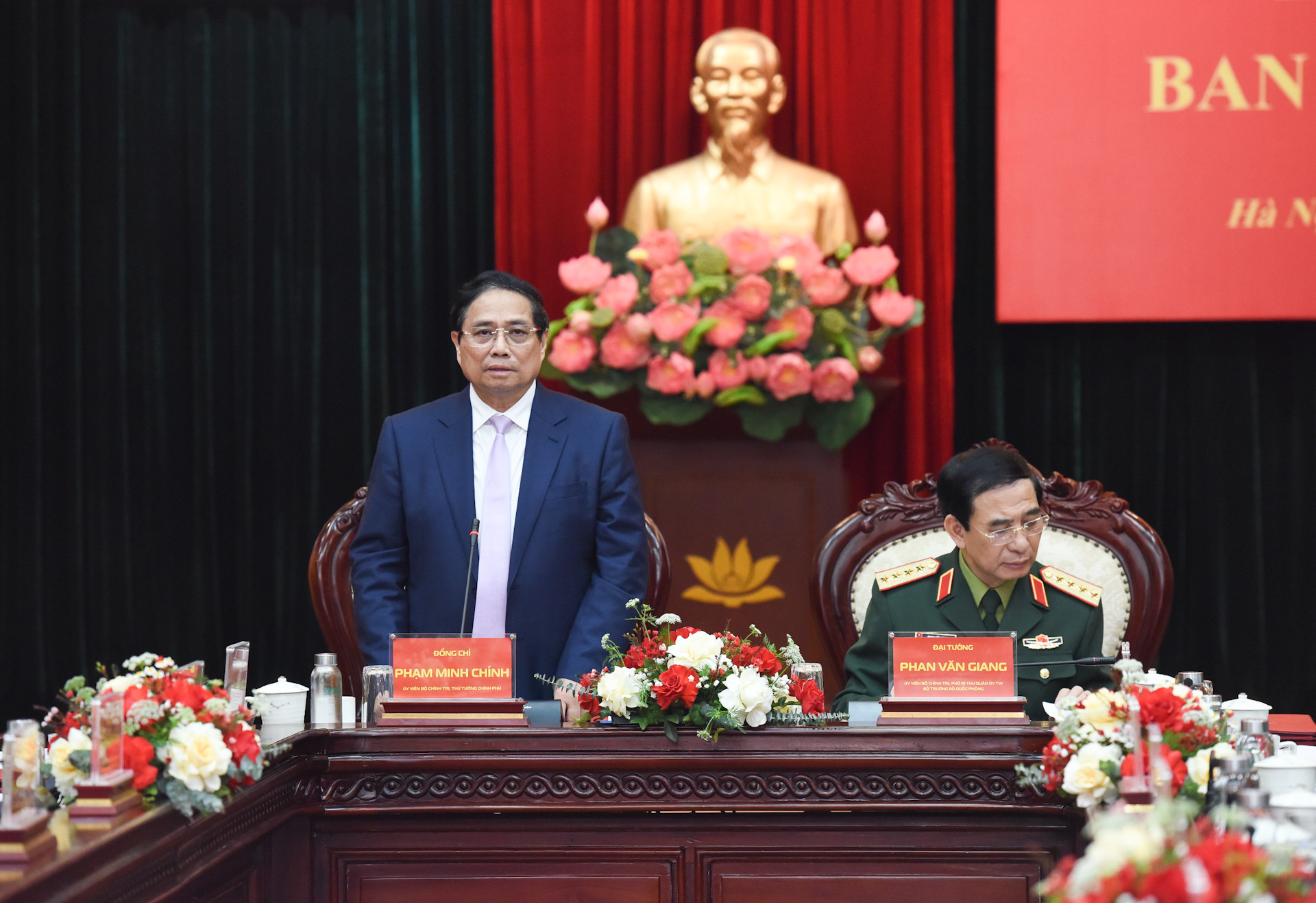 Thủ tướng Phạm Minh Chính phát biểu tại buổi làm việc với Tập đoàn Công nghiệp-Viễn thông Quân đội (Viettel).