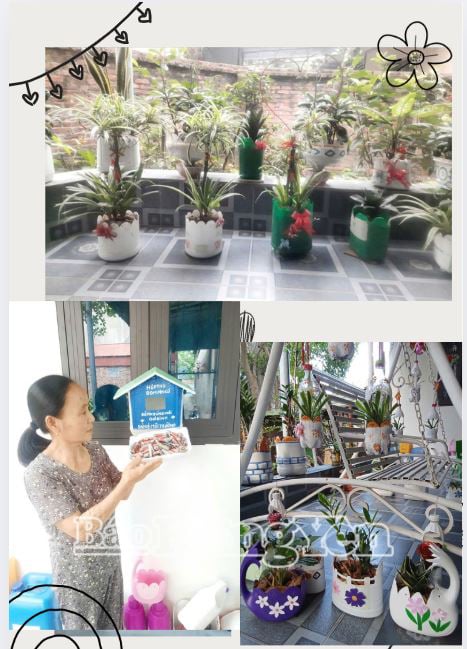 Bà Nguyễn Thị Huấn tích cực thực hiện và lan tỏa mô hình tái sử dụng phế liệu thành những việc có ích 
