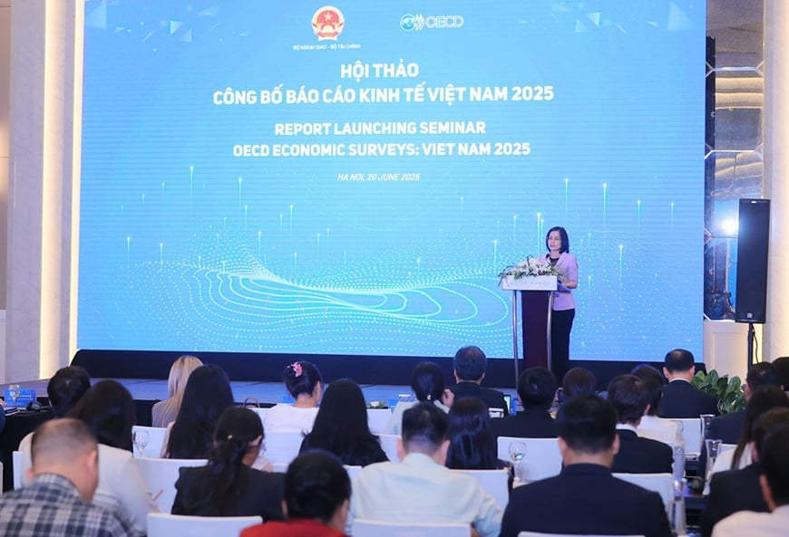 Vue de l'atelier d'annonce du rapport économique du Vietnam 2025.