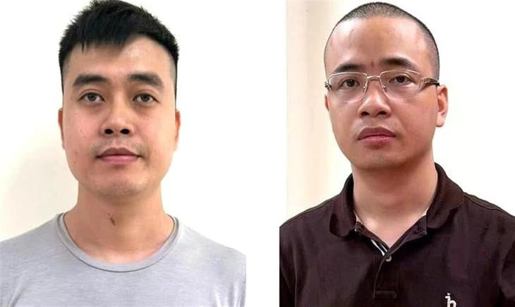 Hai bị can Hoàng Quang Thịnh (trái) và La Khắc Minh - Ảnh: Bộ Công an