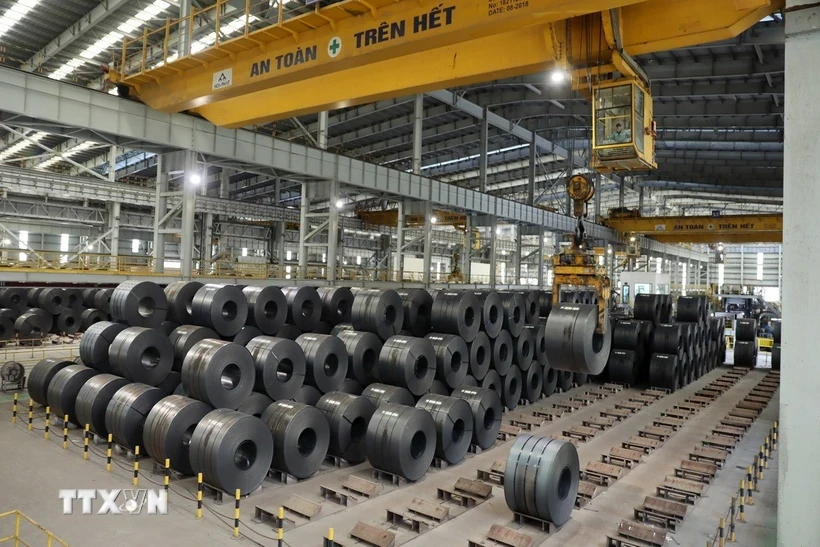 Hoa Phat's thin rolled steel products. (Photo: Quoc Khanh/VNA)