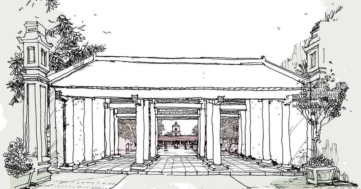 The oldest Dau Pagoda in Vietnam and the nearly 2,000-year-old stone sheep