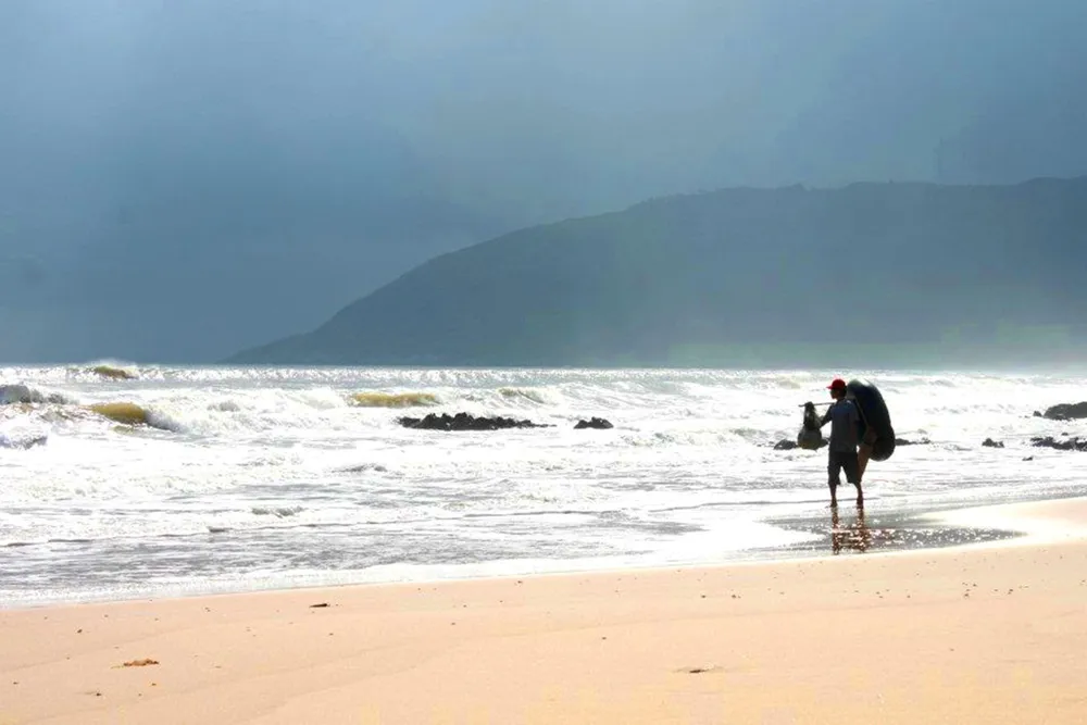 A corner of the beach in Ky Nam ward, Ky Anh town, Ha Tinh province